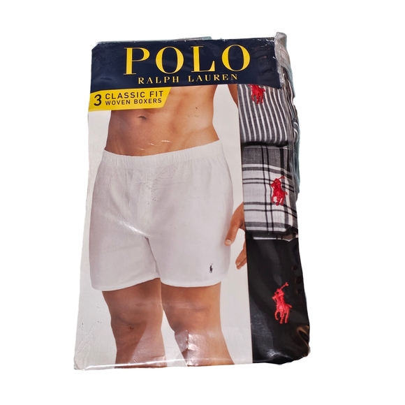 RALPH LAUREN Men's Classic Fit Woven Cotton Boxers 3 Pack Large - Picture 1 of 1